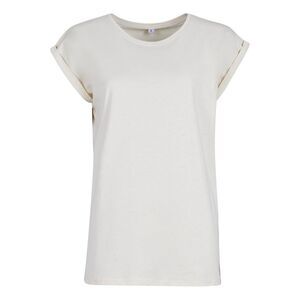Build Your Brand Womens/Ladies Extended  T-Shirt / White Sand
